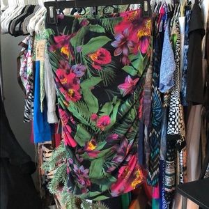 Flower midi skirt